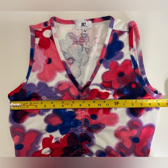Juicy Couture Floral Ruched Terry Cloth Crop Top - Picture 7 of 9